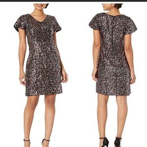 Sequined Dress with flutter sleeves